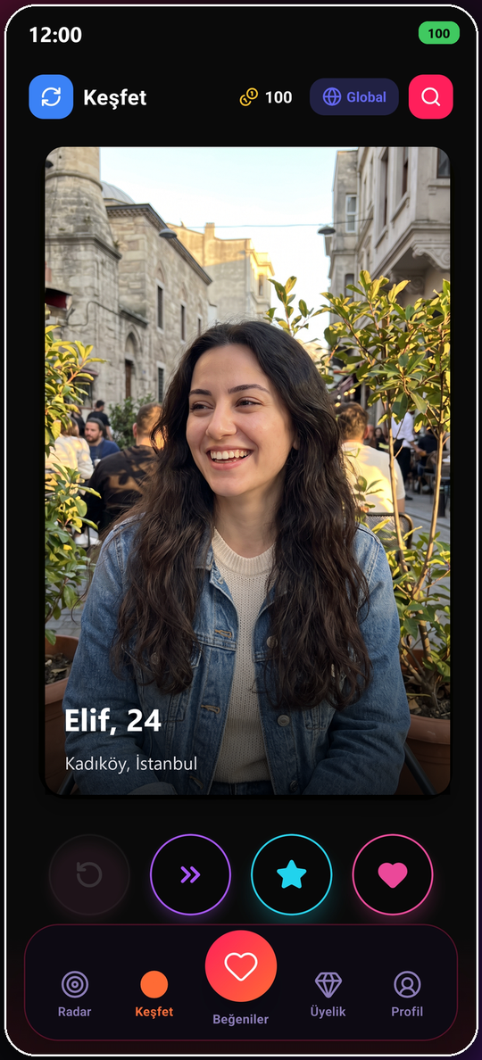 Keşfet ekranı